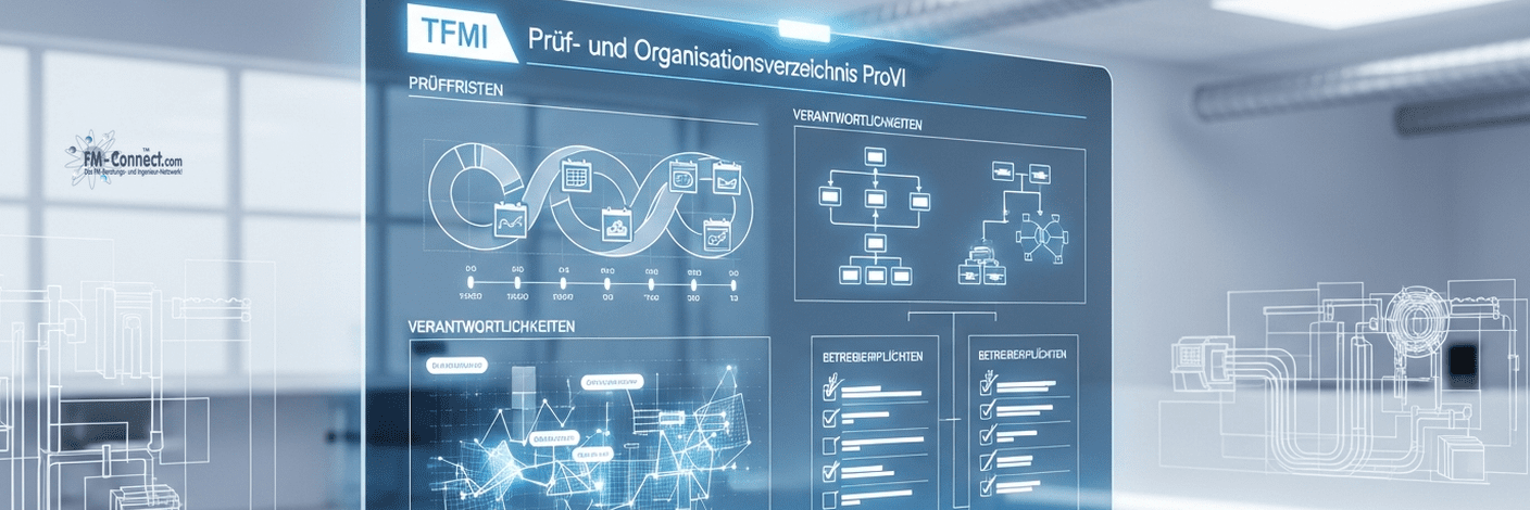 Prüf- und Organisationsverzeichnis mit Betreiberpflichten, Prüffristen und Verantwortlichkeiten im Facility Management