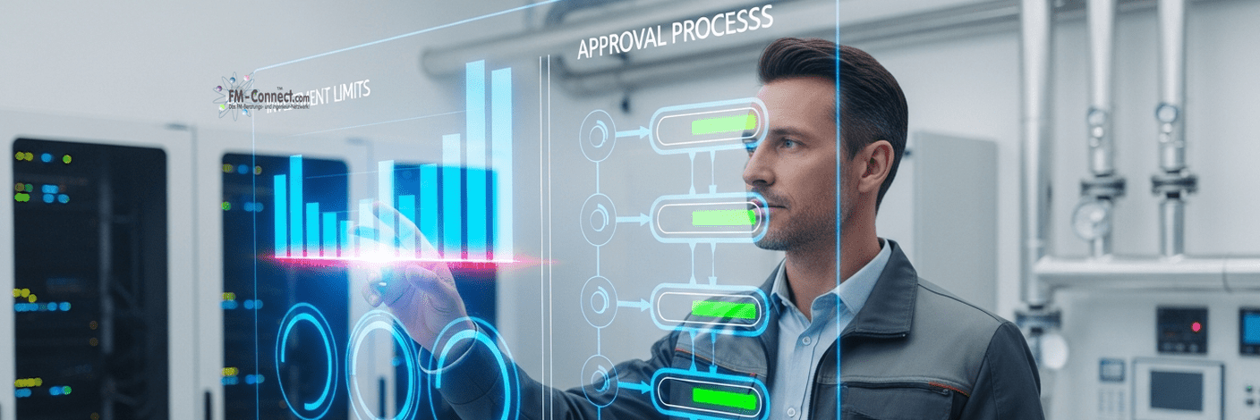 Wertgrenzen und Freigaben mit Investitionsgrenzen und Genehmigungsprozessen im Facility Management